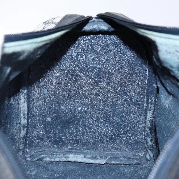 GUCCI GG Supreme Sherry Line Boston Bag PVC Navy Gold Red 40 3842 Auth BA5638 - Picture 12 of 16